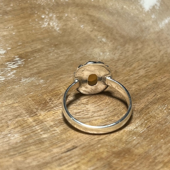 Natural Ethiopian Opal Flower 925 Sterling Silver Ring - Picture 11 of 16